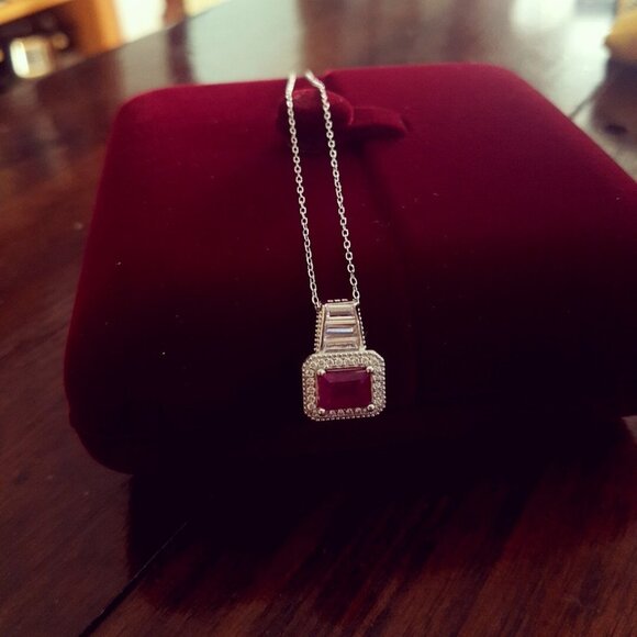 Ruby Glass Composite Necklace - Picture 10 of 11